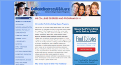Desktop Screenshot of collegedegreesusa.org